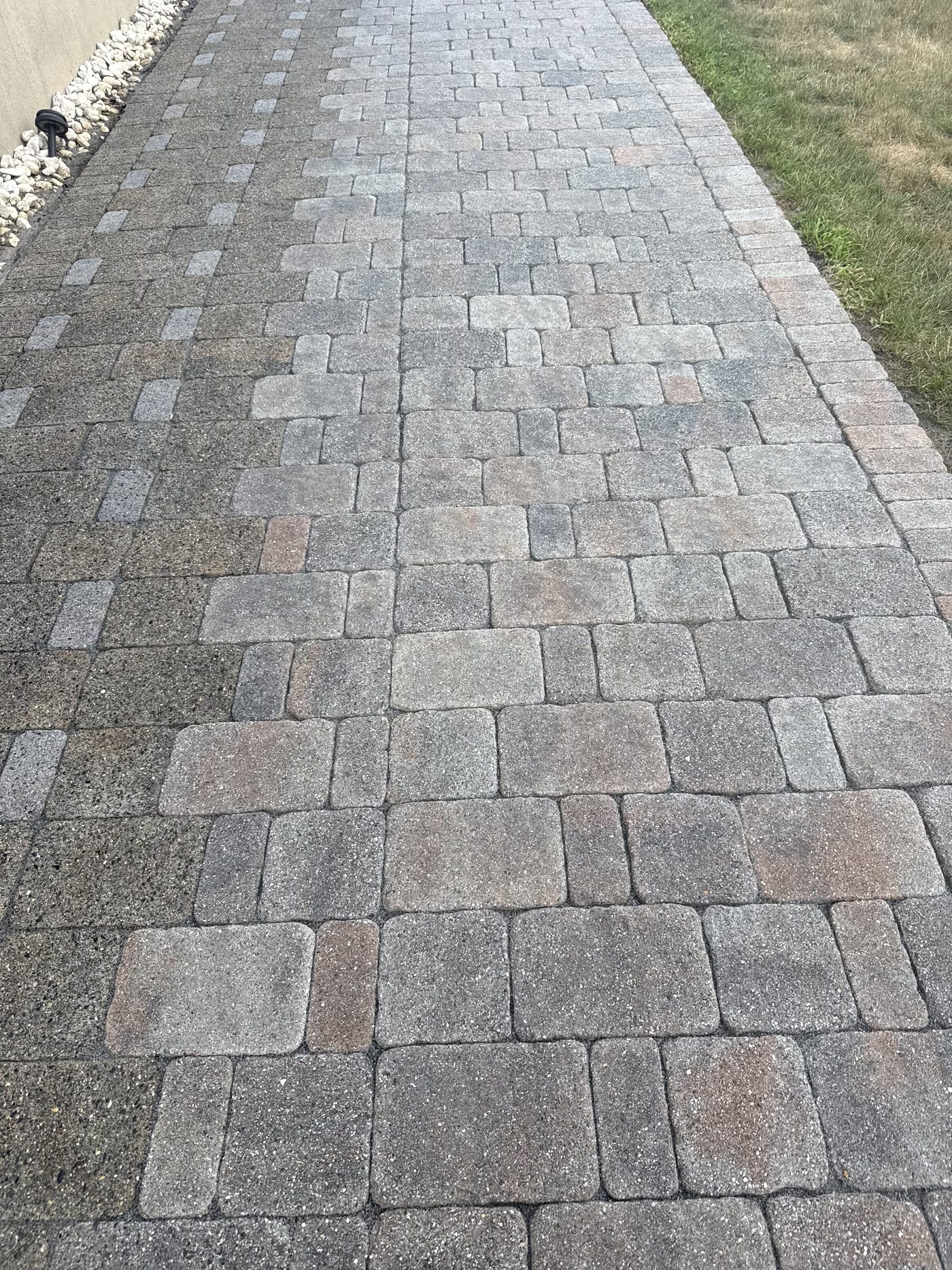 Freshly cleaned paver walkway near the Jersey Shore